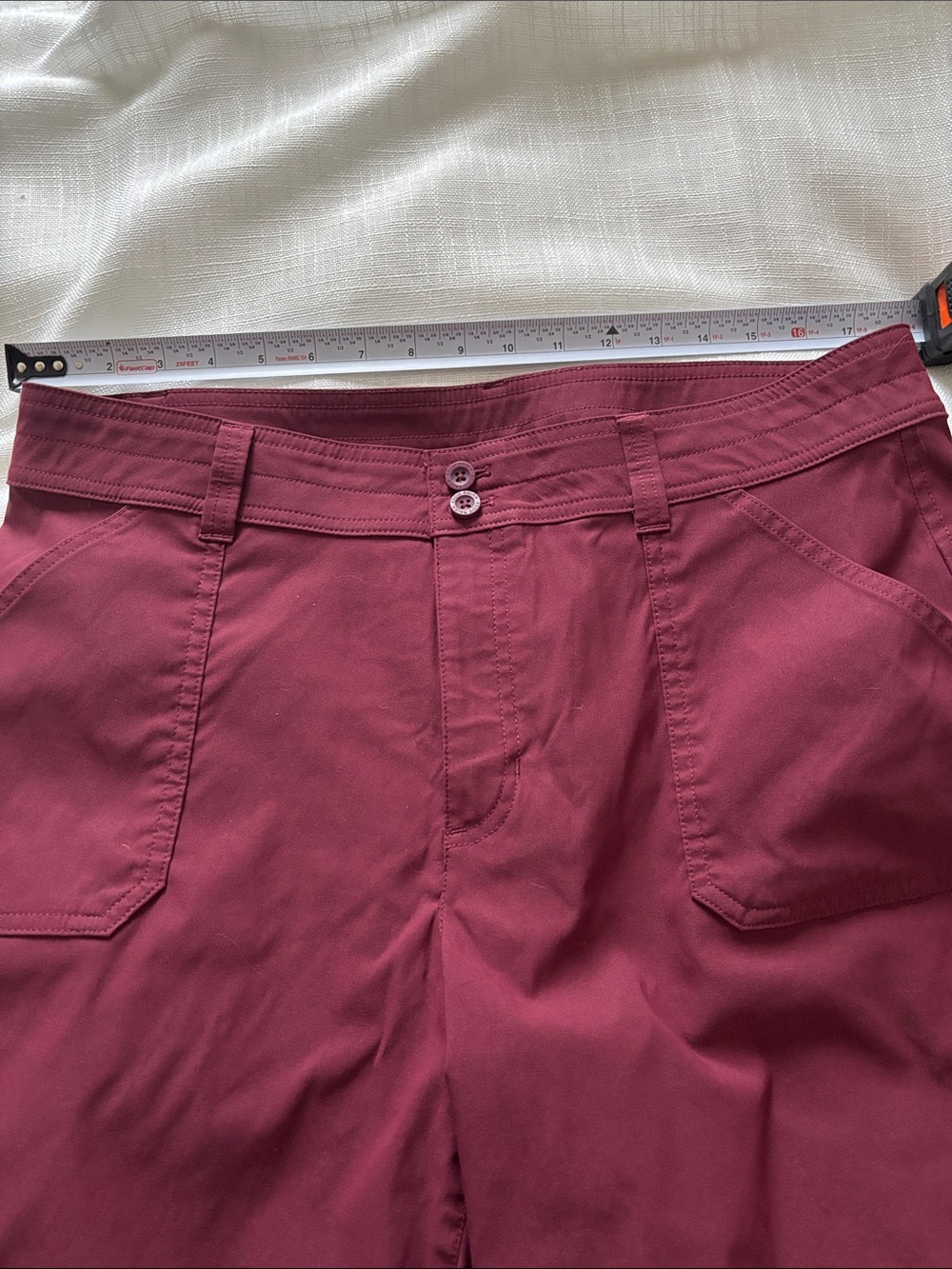 Eddie Bauer Burgundy Flat-Front Women's Shorts - Picture 2 of 7